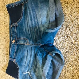 Jean maternity shorts